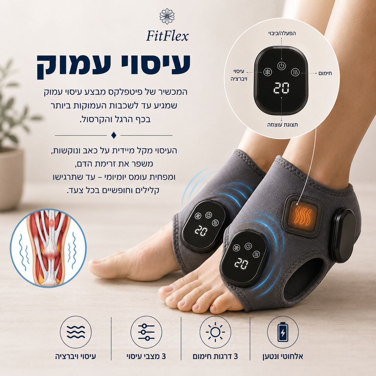 OrthoPulse™ – Ankle Heating and Vibration Strap
